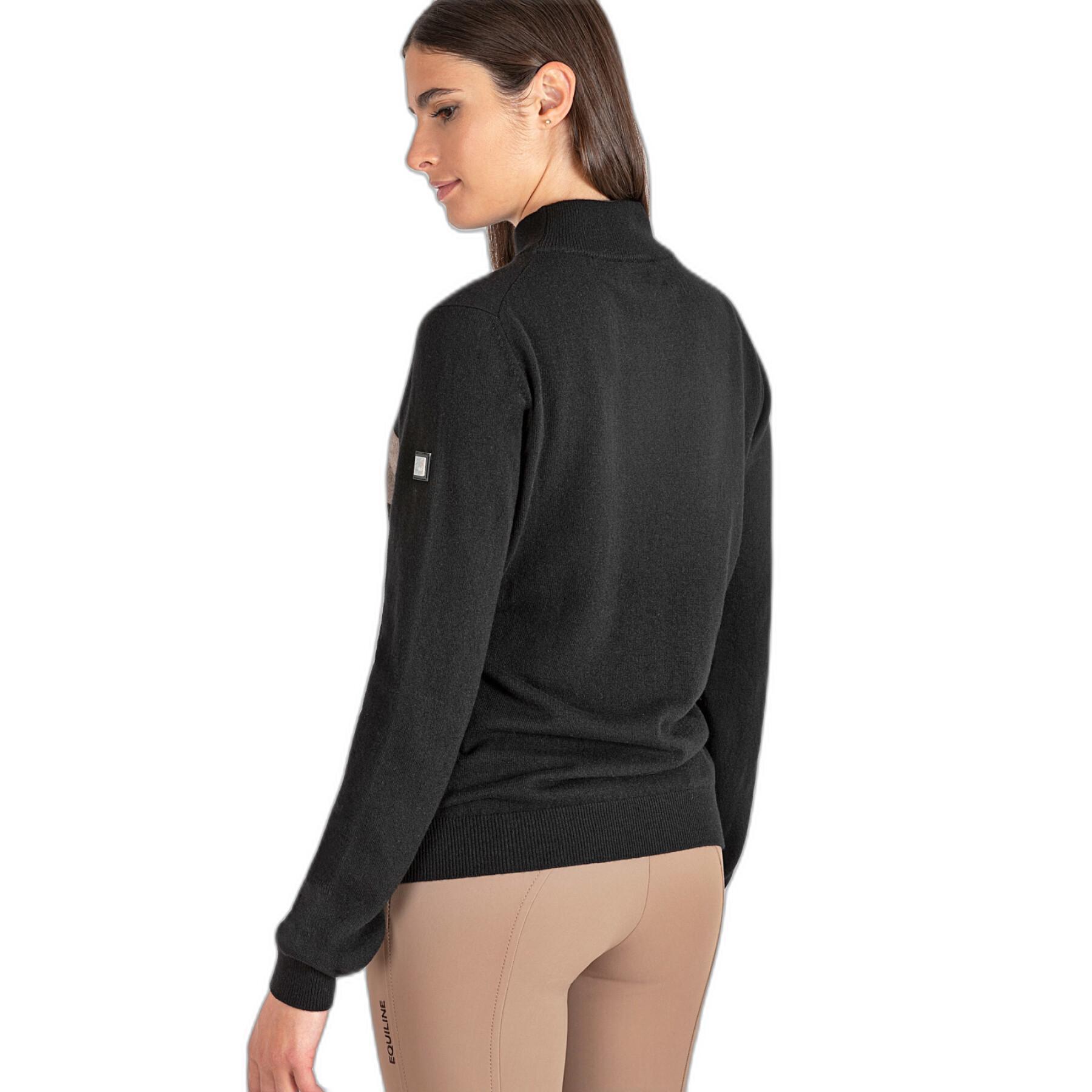 Sweatshirt Reiten mit Jacquard-Logo, Damen Equiline