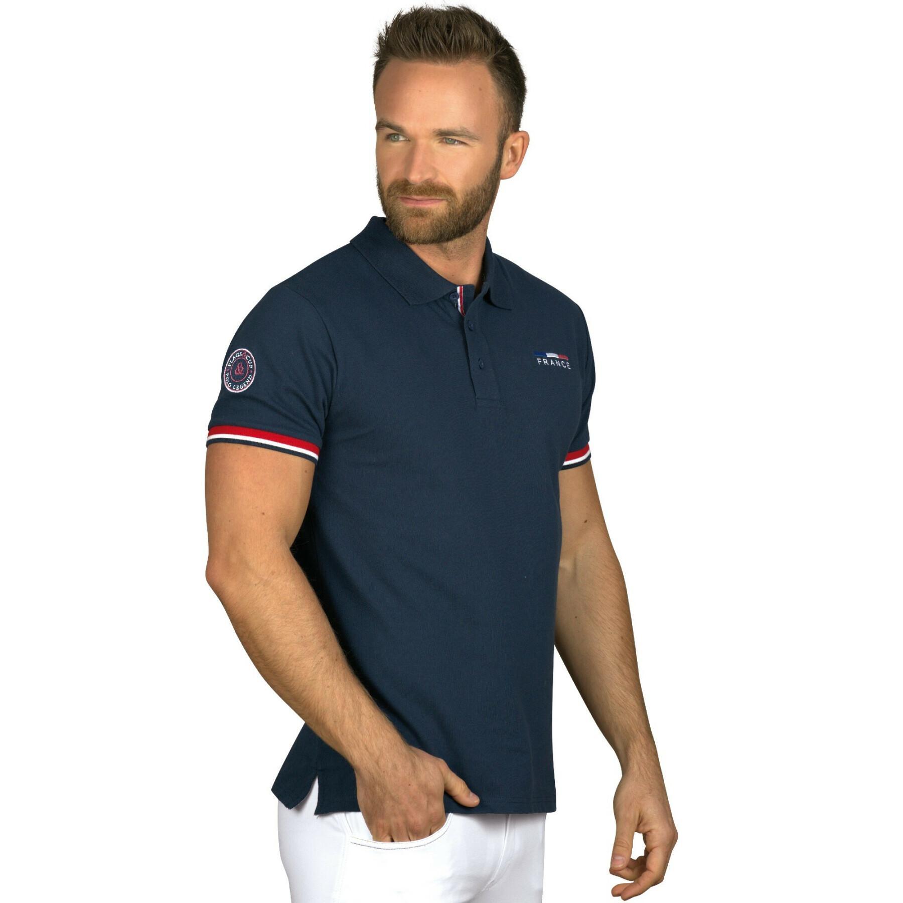 Reit-Poloshirt Flags&Cup Frankreich - Limited Edition