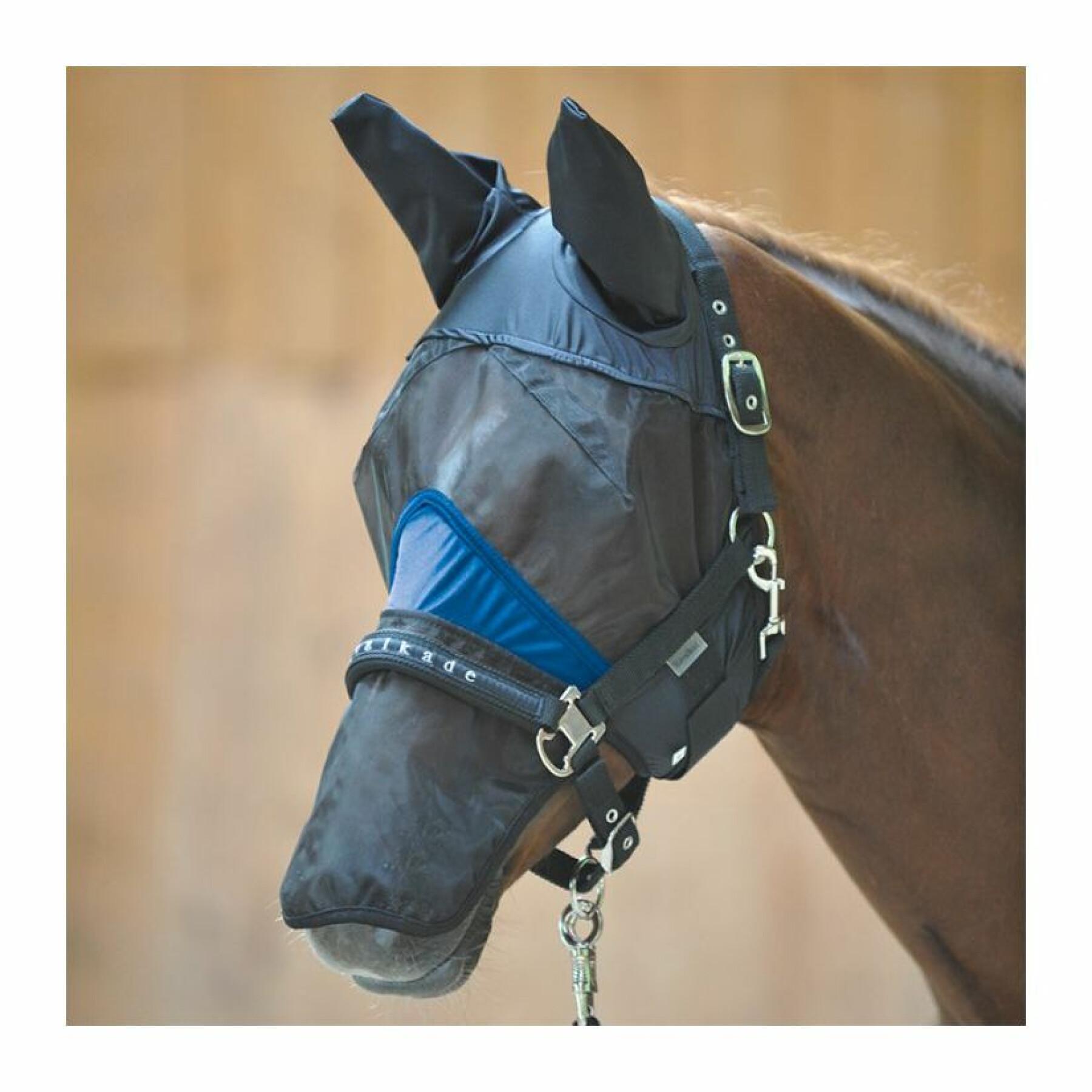 Fliegenmaske für Pferde fein mit Nasenaufsatz Kavalkade