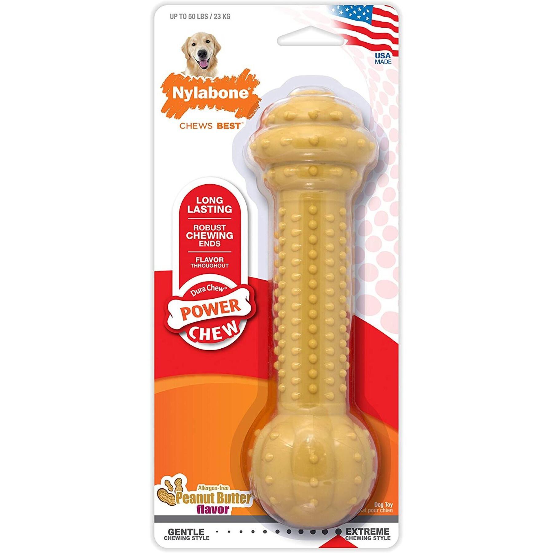 Hundespielzeug Nylabone Extreme Chew - Barbell Peanut Butter L/XL