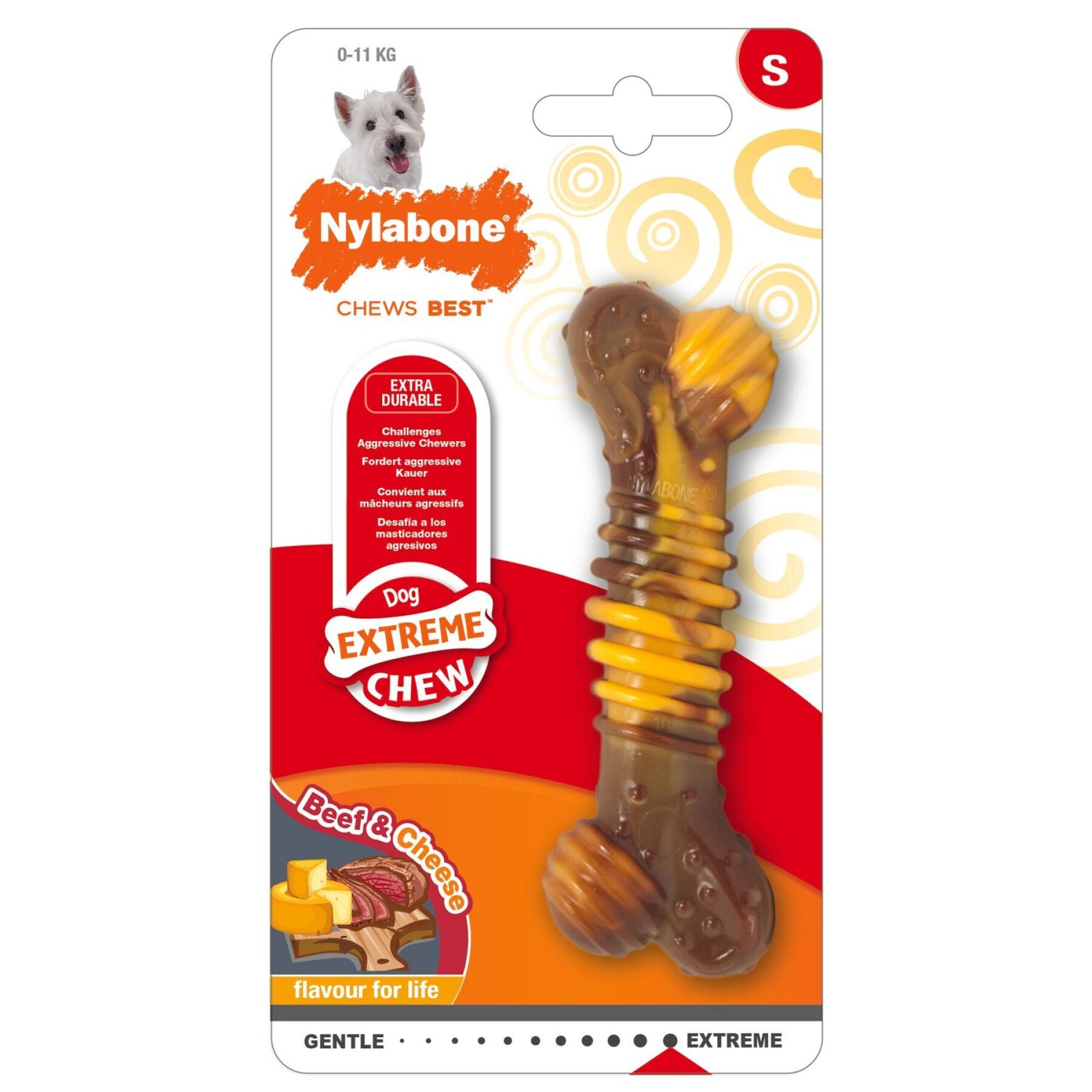 Hundespielzeug Nylabone Extreme Chew - Texture Bone Steak And Cheese M