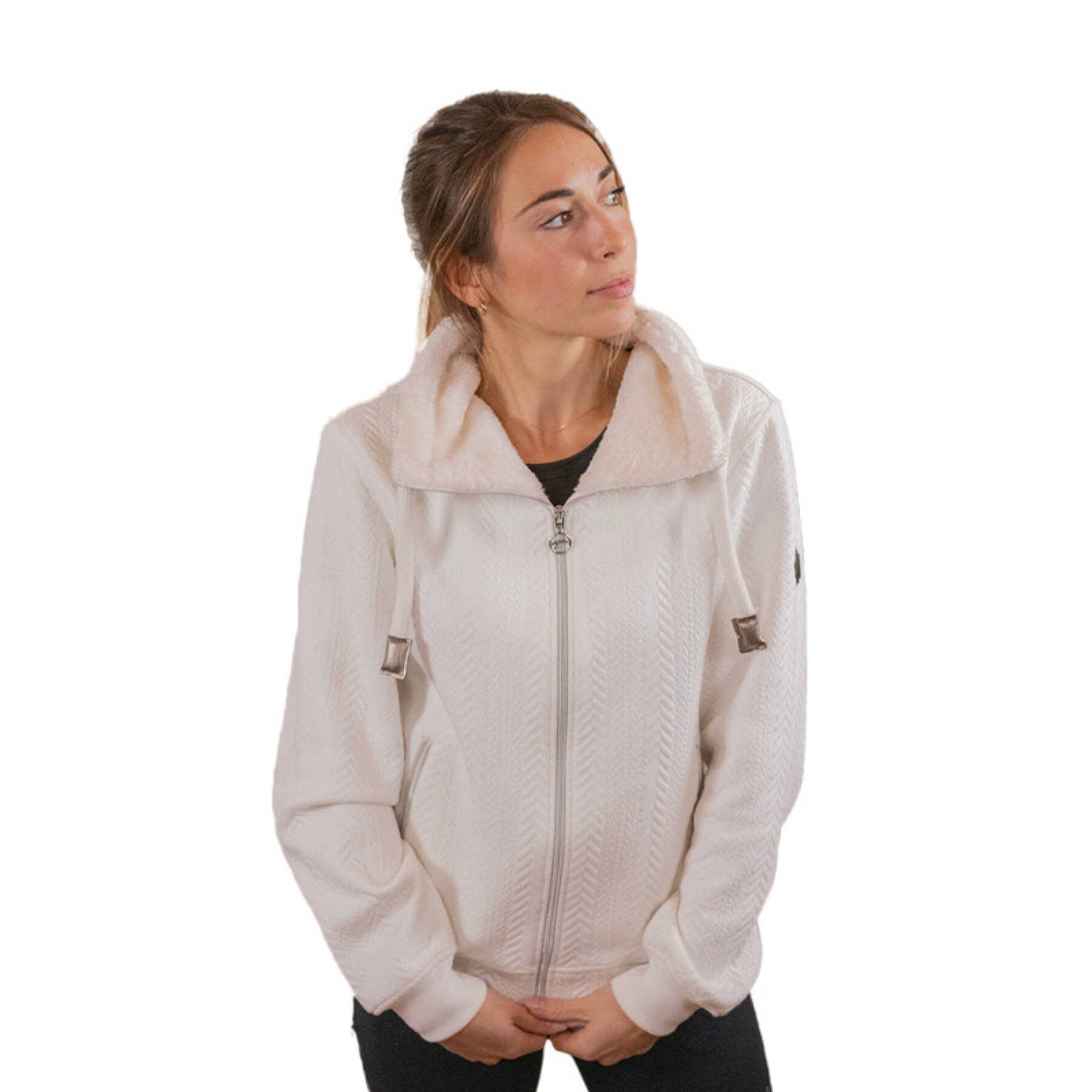 Reit-Sweatshirt mit Kapuze Full Zip Mädchen Pénélope Laponia