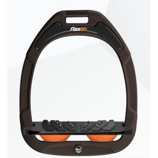 Sicherheitssteigbügel schräg ultra grip braun/schwarz/orange Flex On Safe-On