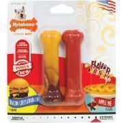 2er-Set Hundespielzeug Nylabone Extreme Chew - Cheeseburger And Apple Flavour S